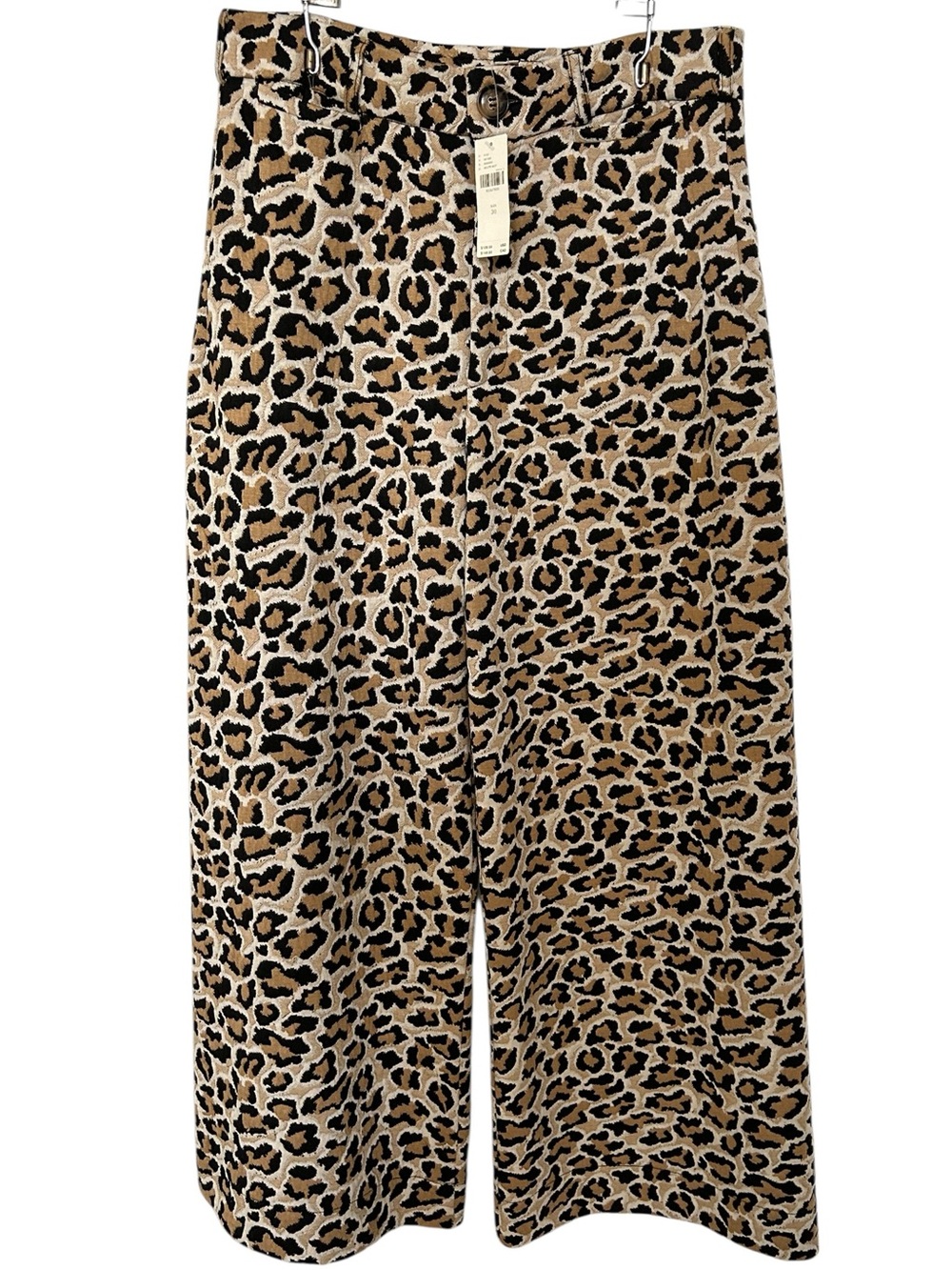 Anthropologie Maeve Leopard Print Wide Leg Pants in Tan, Black, Cream